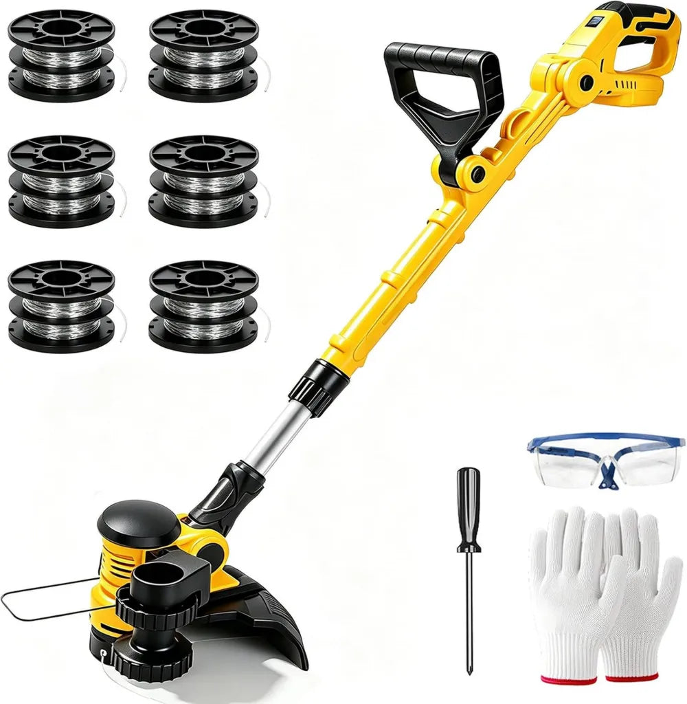 Akumulatorowa podkaszarka 30 cm, kompatybilna z Dewalt 18V 20V, bez baterii, 6 szpul, 2 w 1