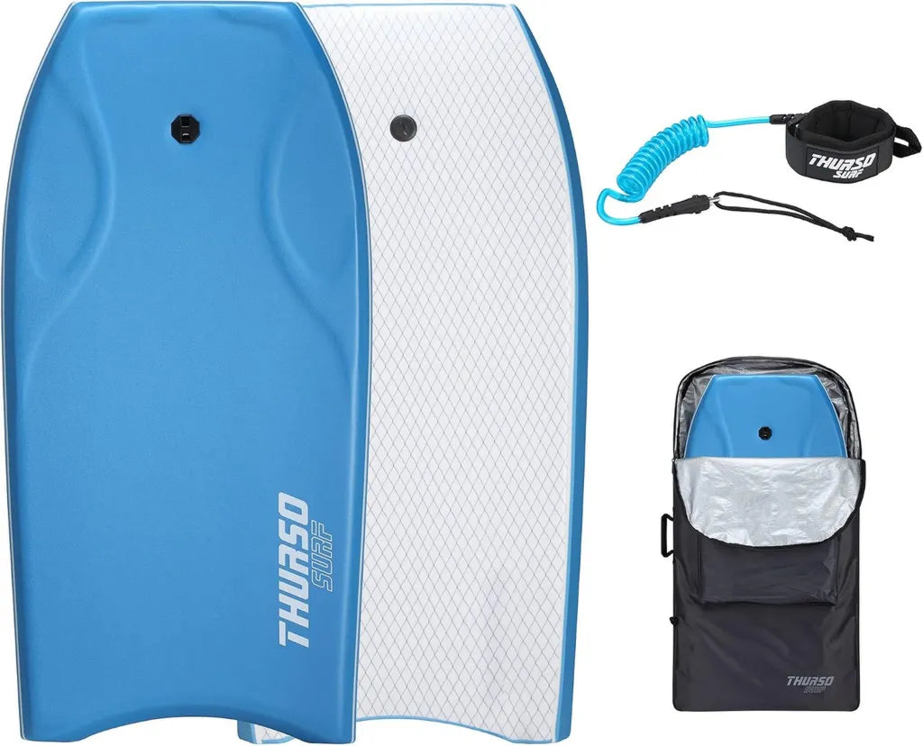Deska bodyboard THURSO SURF 106 cm z lekkim rdzeniem, smyczą i torbą
