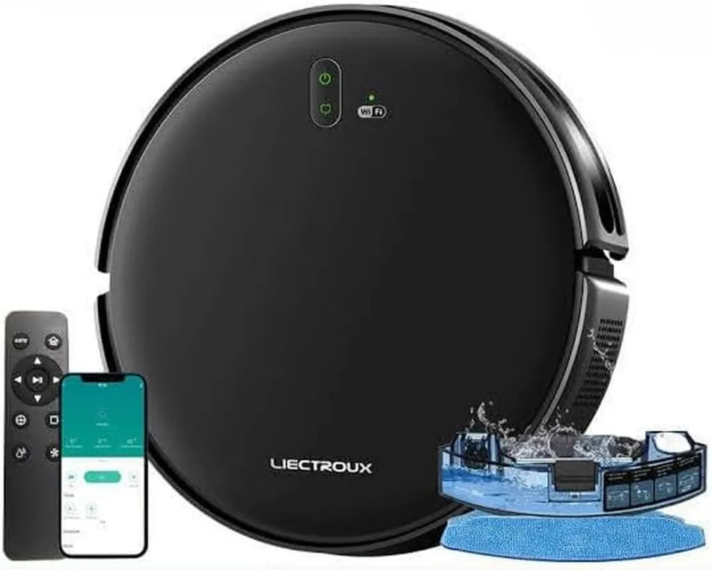 Robot sprzątający LIECTROUX L200 z mapowaniem smart, 4000 Pa, WiFi i głosowe sterowanie, kompatybilność z Alexa i Google Assistant