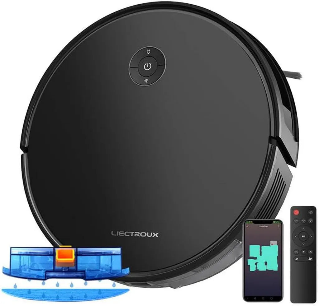 Robot odkurzacz LIECTROUX C7 z funkcją mopa, mapowanie smart, Wi-Fi, 6000 Pa, Alexa i Google Assistant