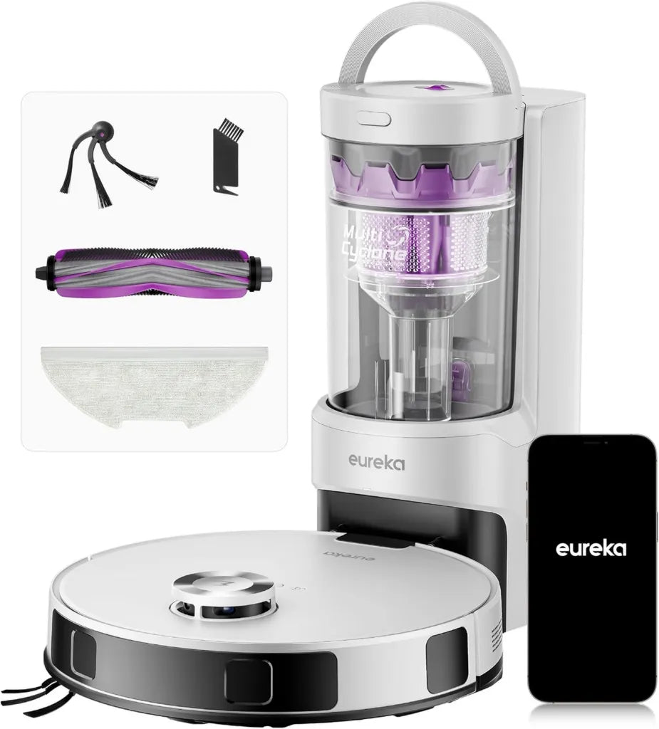 EUREKA E20 Evo Plus Robot Sprzątający, 10000 Pa, 180 min pracy, mapowanie LDS, bezworkowy, sterowanie głosowe, biały