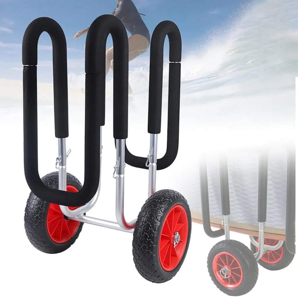 Aluminiowy Wózek Transportowy do Desek SUP z Gumowymi Oponami