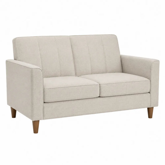 Dwuosobowa sofa z tkaniny beżowa 150 cm