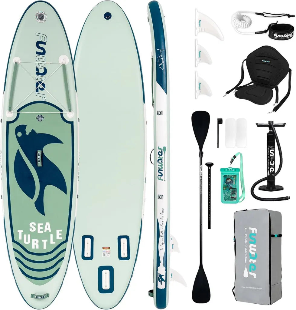 Deska Paddle SUP FunWater z Akcesoriami, Plecak, Pompka, Smycz, 3 Płetwy, Regulowane Wiosło