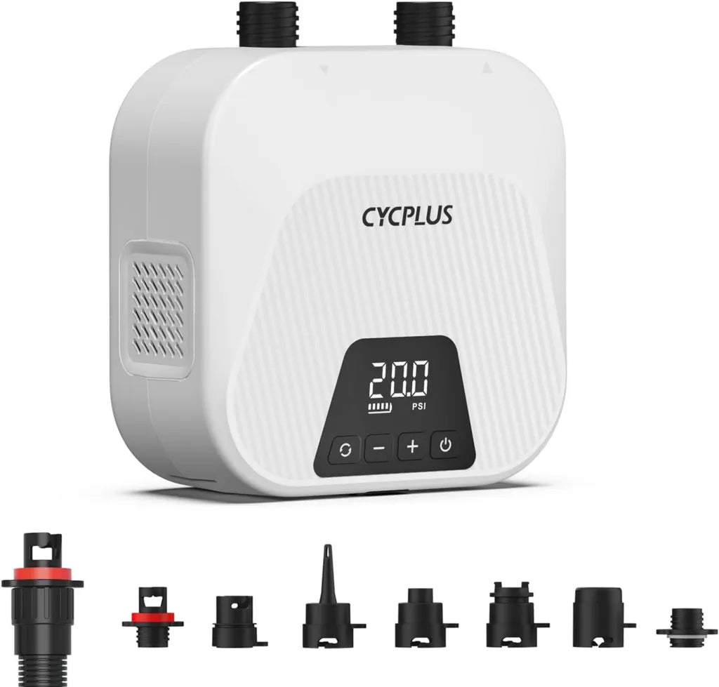 CYCPLUS Inteligentna Pompa Powietrza 20PSI do SUP, Dwustopniowa z Automatycznym Wyłączaniem