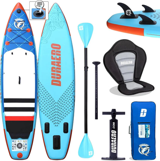 Deska SUP nadmuchiwana 330x76x15 cm z uchwytem na kamerę, szlufką na nogę i plecakiem, do 150 kg