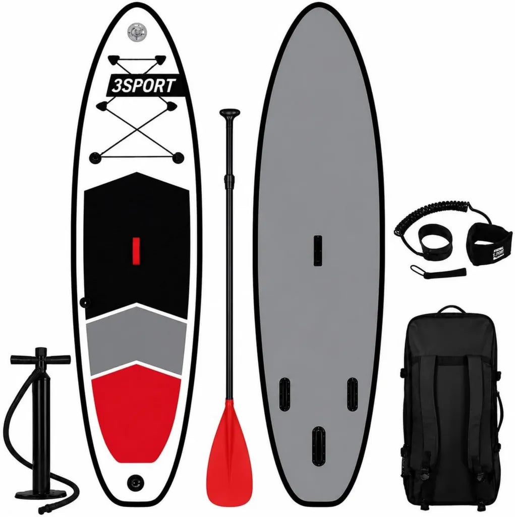 Deska SUP do Pływania na Stojąco 320 cm Czerwono-Biała z Akcesoriami