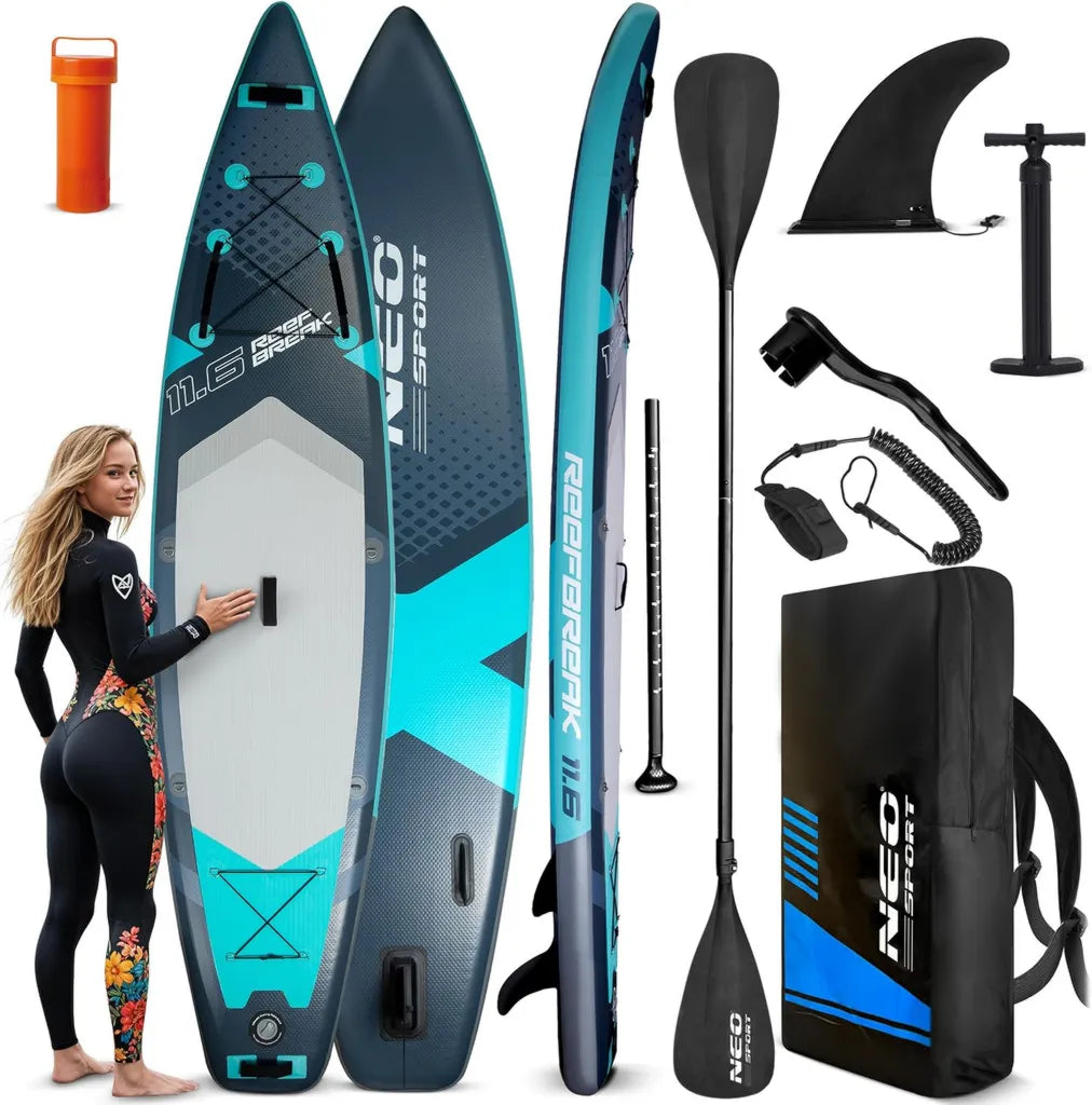 Deska SUP Nadmuchiwana 350 cm z Akcesoriami: Wiosło, Leash, Plecak i Pompka