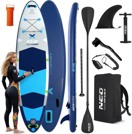 Deska SUP Nadmuchiwana 320 cm z Akcesoriami: Pompka, Wiosło, Leash, Plecak