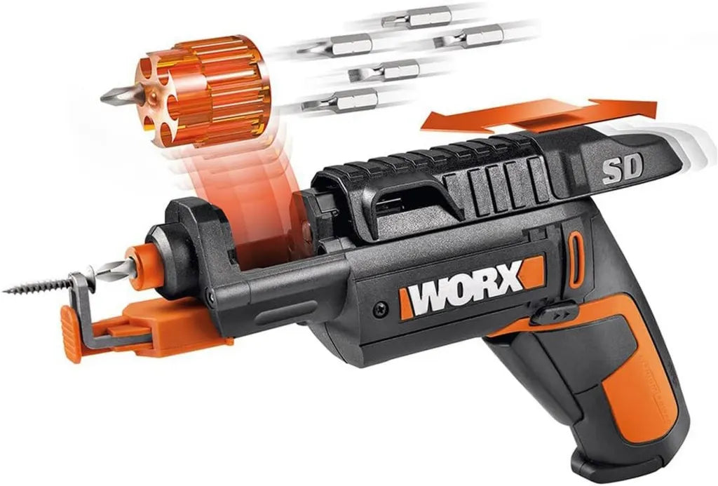 Wkrętarka akumulatorowa WORX WX255 4V z automatycznym magazynkiem bitowym i uchwytem śrubowym