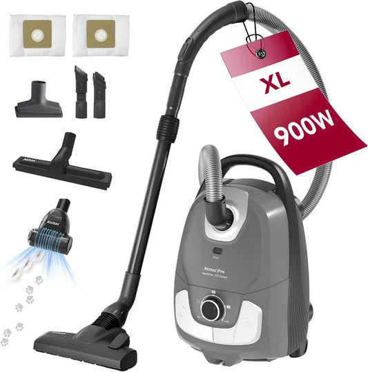 Odkurzacz Akitas C11 Pet 900W z turbo szczotką, długi zasięg, cichy, regulacja mocy