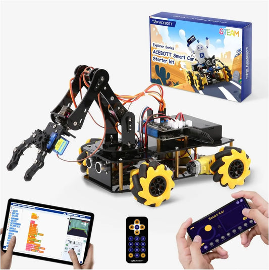 Edukacyjny zestaw robotyki 5DOF dla dzieci 8-12 lat, samochód STEM z ESP32, nauka programowania