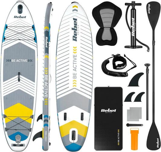 Deska SUP Pompowana z Siedziskiem 335 cm, Kompletny Zestaw: Wiosło, Pompka, Plecak