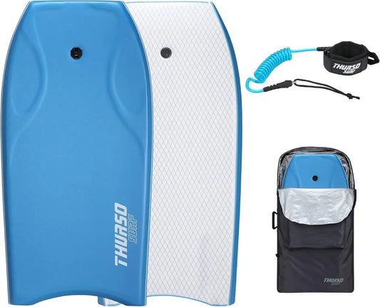 Deska bodyboard THURSO SURF 106 cm z lekkim rdzeniem, smyczą i torbą