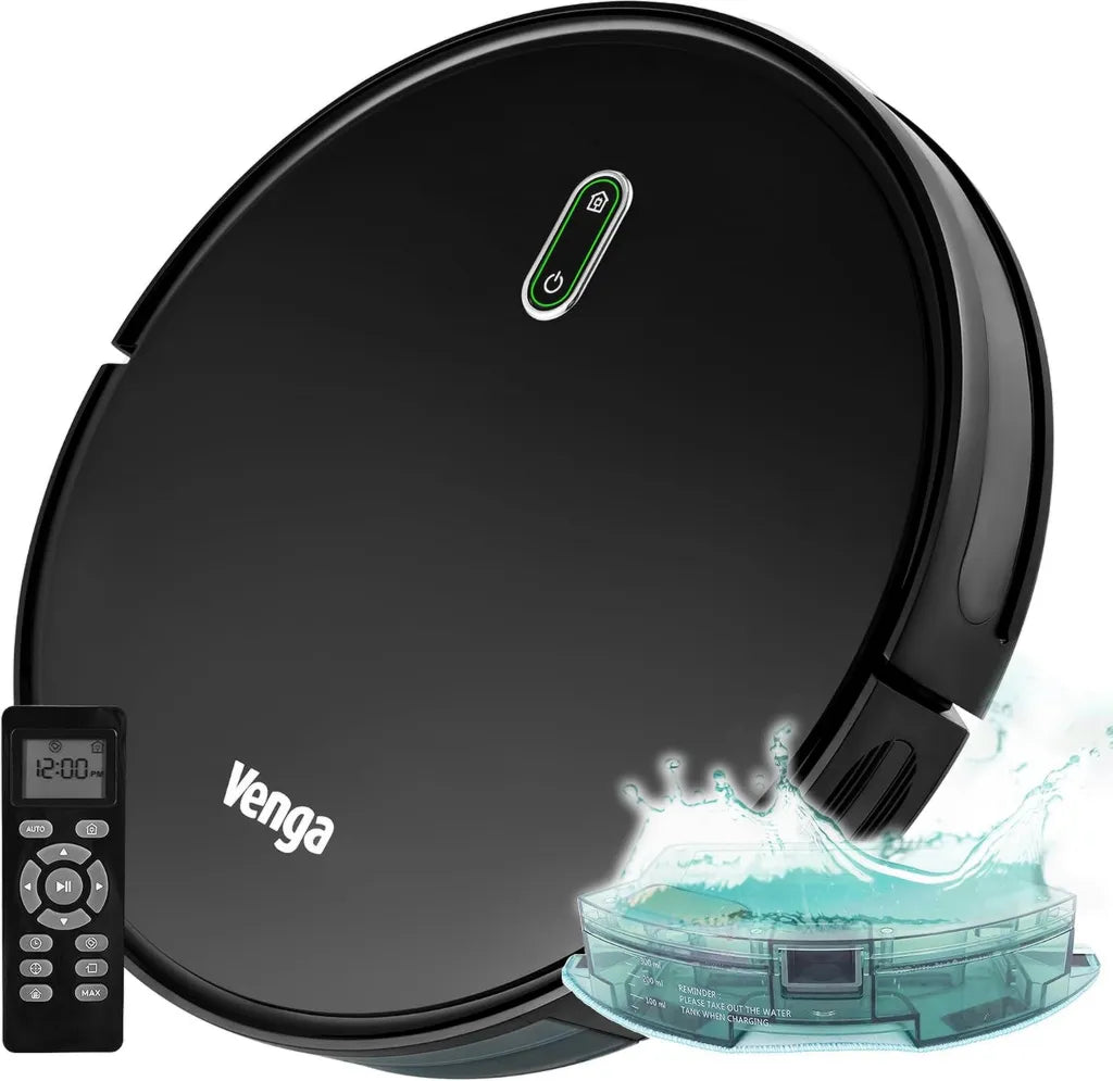 Robot sprzątający Venga! z mopem, 6 trybów, cichy, łatwy w obsłudze, VG RVC 3000 BK, czarny