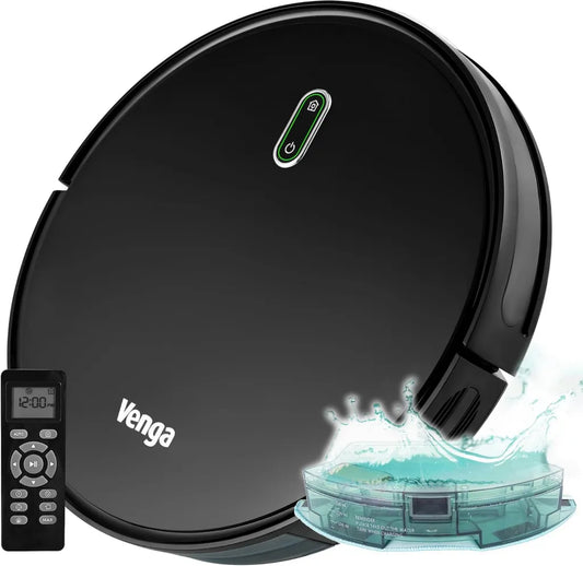 Robot sprzątający Venga! z mopem, 6 trybów, cichy, łatwy w obsłudze, VG RVC 3000 BK, czarny