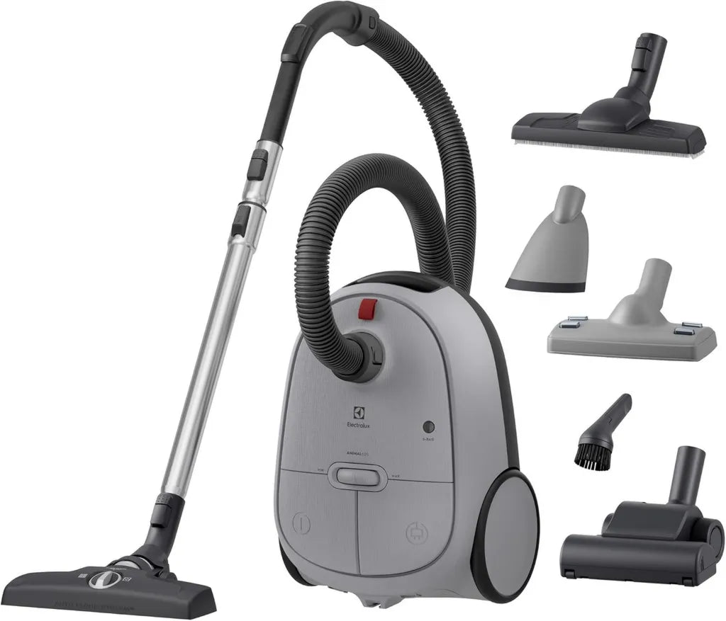 Electrolux Odkurzacz Workowy Animal 600 EB61A5UG, idealny do sierści zwierząt, duża moc ssania, 12 m zasięgu, cichy 73 dB, 750 W, szary