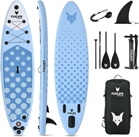 FUXLIFE Deska SUP nadmuchiwana 320 cm niebieska z zestawem akcesoriów