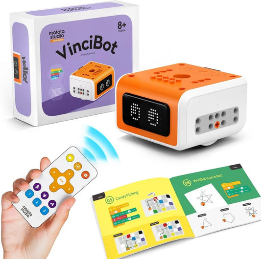Zestaw edukacyjny VinciBot dla dzieci 8-12 lat z programowalnym robotem AI