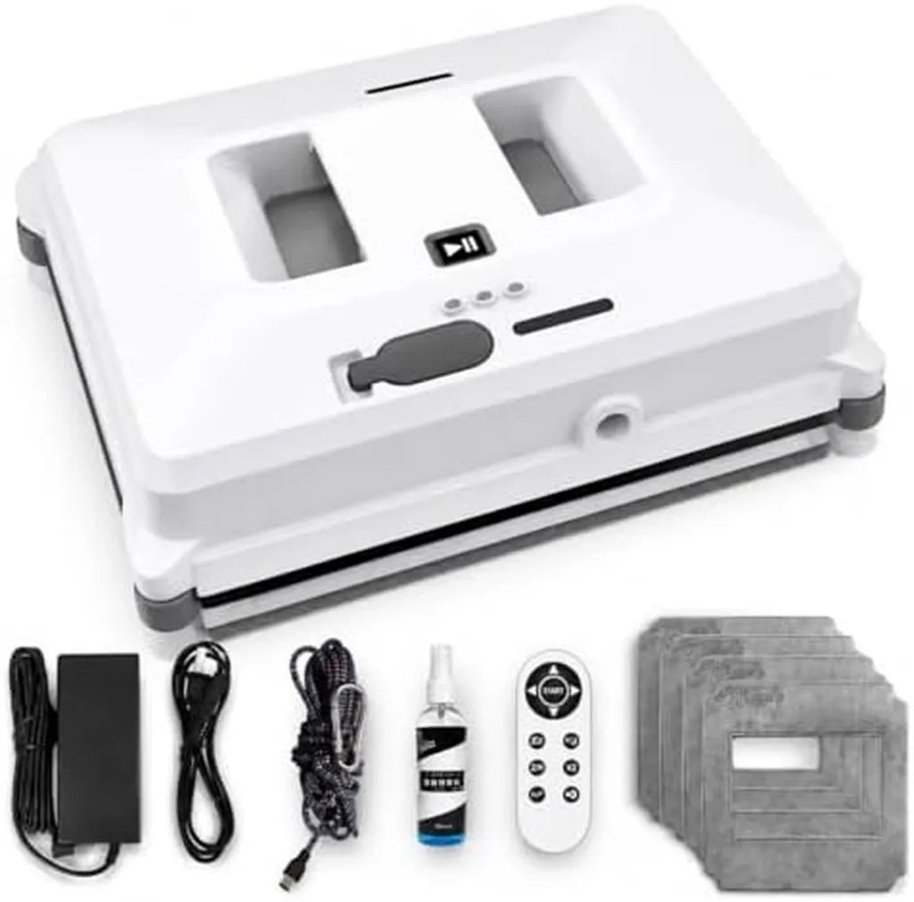 Robot do mycia szyb 80 W, system podwójnego natrysku, 3000 Pa