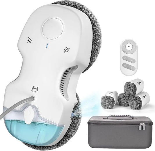 HUTT C65 Robot do mycia okien z pojemnikiem 80 ml, 3800Pa, sterowanie pilotem, 10 ściereczek, do gładkich powierzchni