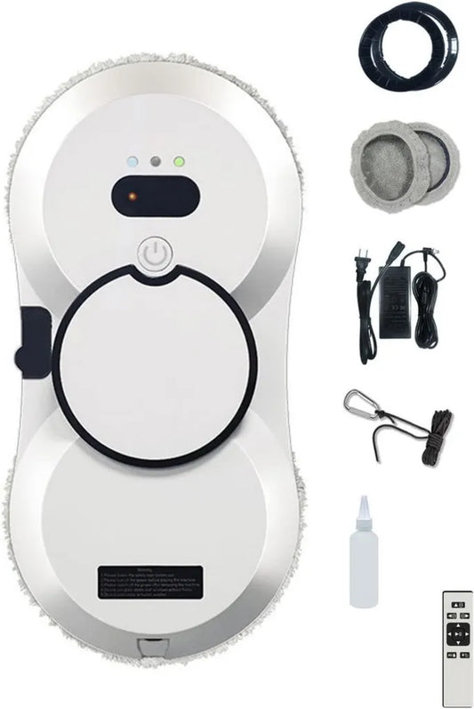 Inteligentny Robot do Mycia Okien z Pilotem Bezprzewodowym, Idealny do Użytku Wewnątrz i na Zewnątrz, Biały