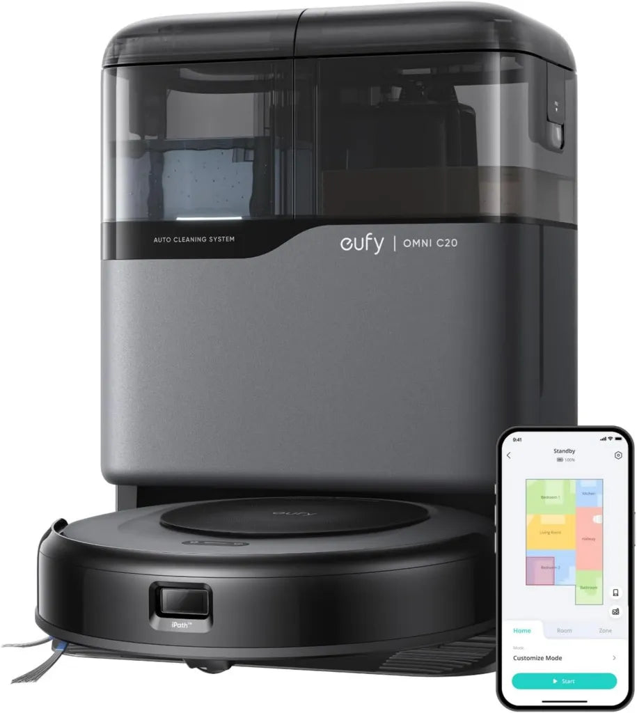 Robot sprzątający eufy Omni C20 z automatycznym opróżnianiem i myciem, moc ssania 7000 Pa, kompaktowa konstrukcja