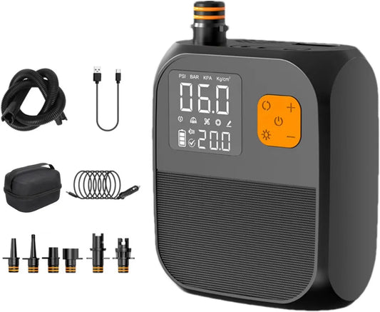 Elektryczna pompa powietrzna do kajaków 25 PSI, przenośny kompresor 8000 mAh