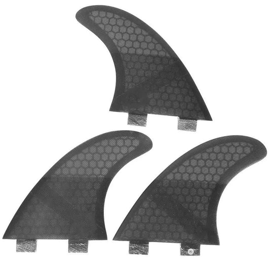 3-częściowy zestaw płetw surfingowych z włókna szklanego G3/G5 do deski SUP, model Thruster (czarny)