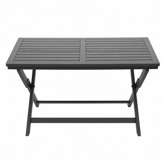 Stół ogrodowy aluminiowy składany antracytowy 150x90x74 cm