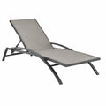 Leżak metalowy regulowany 200x70x35 cm szary
