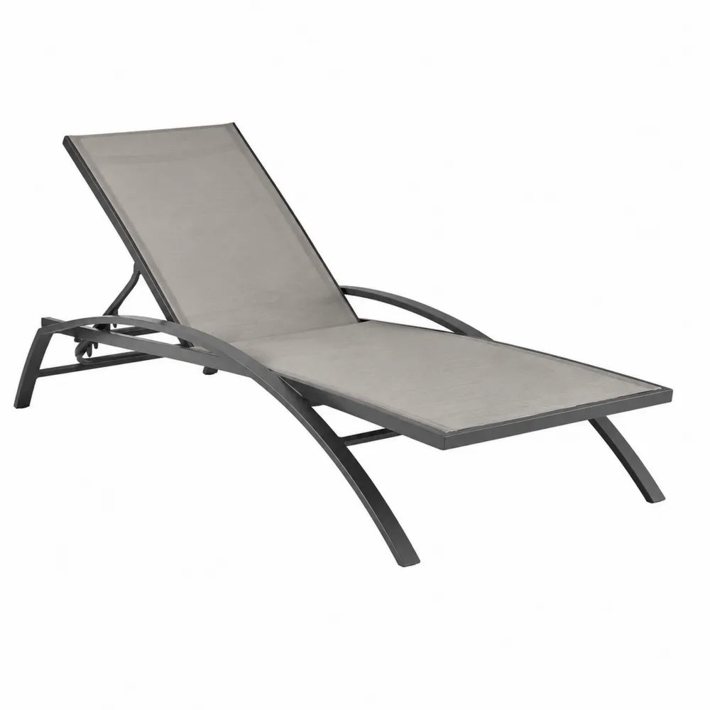 Leżak metalowy regulowany 200x70x35 cm szary