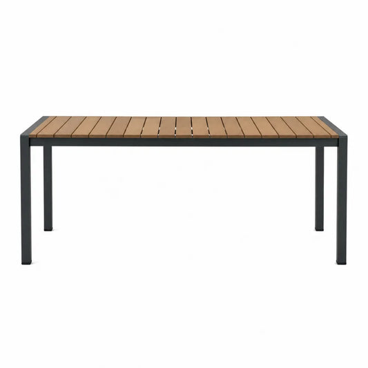 Stół ogrodowy z drewna akacjowego i metalową ramą 150x90x75 cm