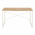 Biurko prostokątne 120x60x75 cm MDF dąb stalowe biały