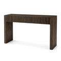 Konsola drewniana z litego drewna akacjowego ciemny brąz 120 cm