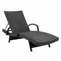Leżak ogrodowy z technorattanu czarny 200x65 cm